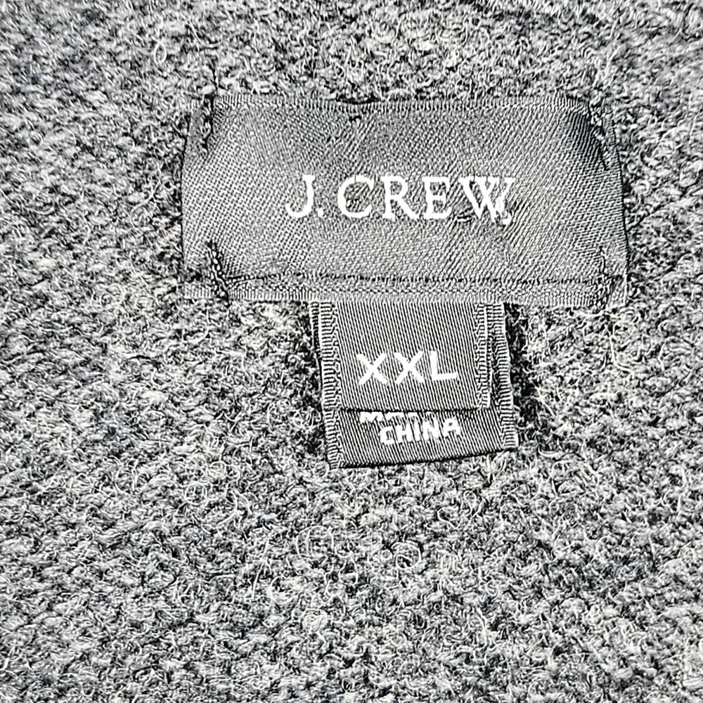 J.Crew Quarter Zip Sweater Mens XXL Gray 100% Lambswool Mock Neck Quiet Luxury